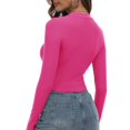 thumbnail image 5 of Zshosam Womens Long Sleeve Shirts Slim Fit Crew Neck Going Out Tops Basic Tees Trendy Fashion Fall Outfits 2024(Hot Pink,XL), 5 of 9