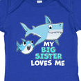 thumbnail image 4 of Inktastic My Big Sister Loves Me with Cute Sharks Boys or Girls Baby Bodysuit, 4 of 5