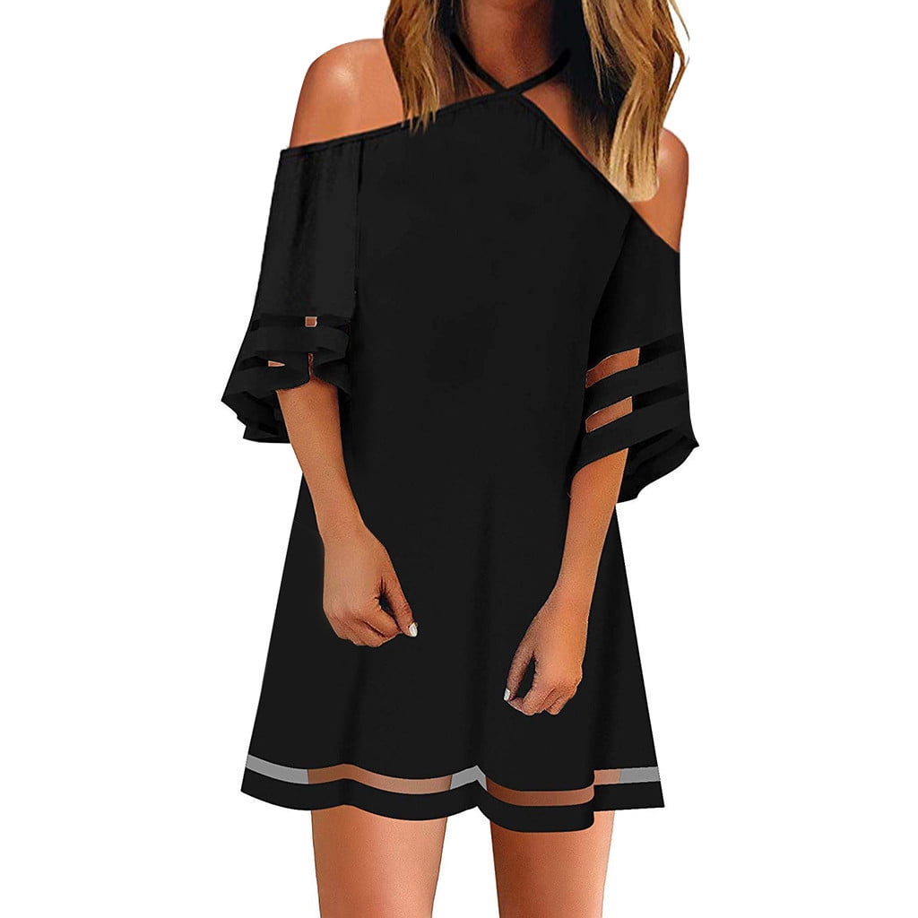 cold shoulder tee shirt dress