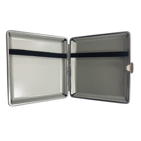 INTSUPERMAI Metal Leather Pocket Cigarette Case 20 packs Anti Slide Double-sided