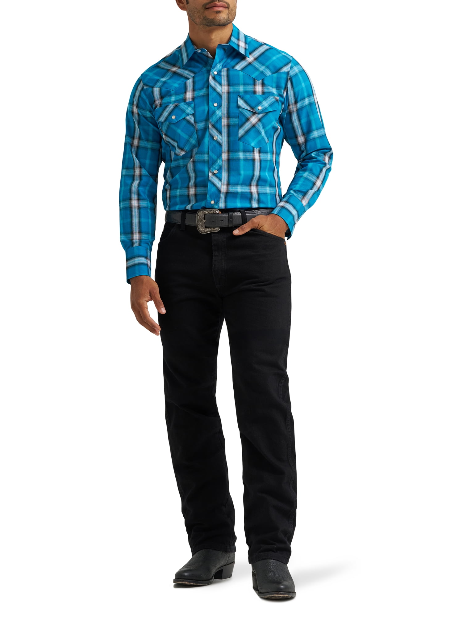 Wrangler® Men's and Big Men's Regular Fit Long Sleeve Western Shirt, Sizes S-5XL