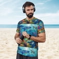 thumbnail image 4 of Wukai Sea World Print Men's Short-Sleeved Mesh T-Shirt,Quick-Dry Short Sleeve Workout T-Shirt-Large, 4 of 8