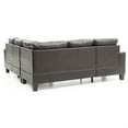 thumbnail image 3 of Passion Furniture Newbury 82 in. W 2-piece Faux Leather L Shape Sectional Sofa in Dark Brown, 3 of 3