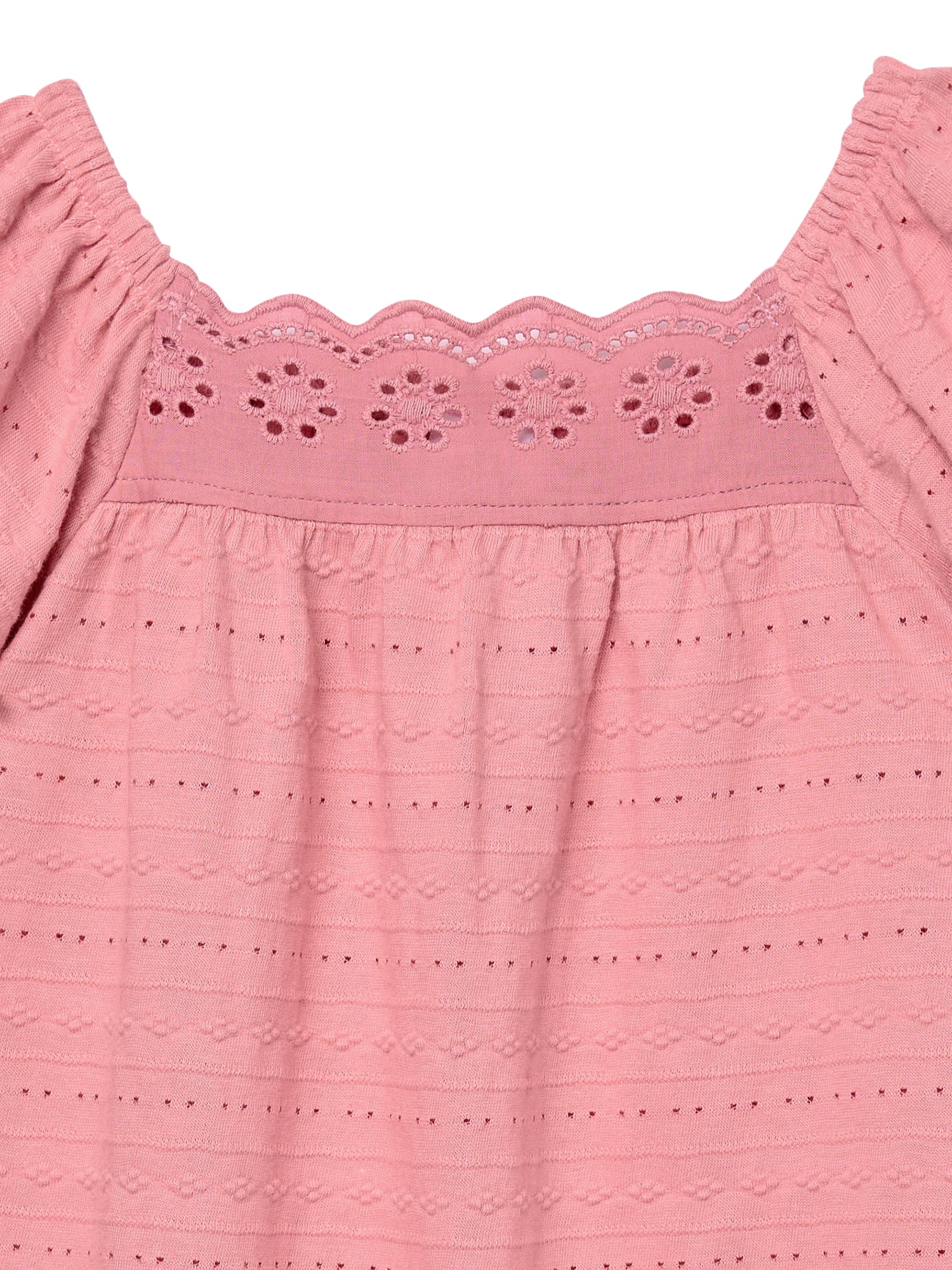 Modern Moments by Gerber Baby Girl Puff Sleeve Dress and Diaper Cover, 2-Piece, Sizes 0/3 Months - 24 Months