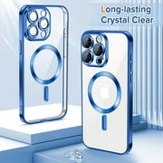 Entronix Magnetic Clear Case Compatible with iPhone 14 Pro Max, Flexible Fashion Cover, Blue