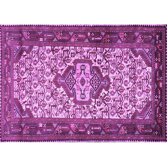 Ahgly Company Indoor Rectangle Persian Purple Traditional Area Rugs, 8' x 12'