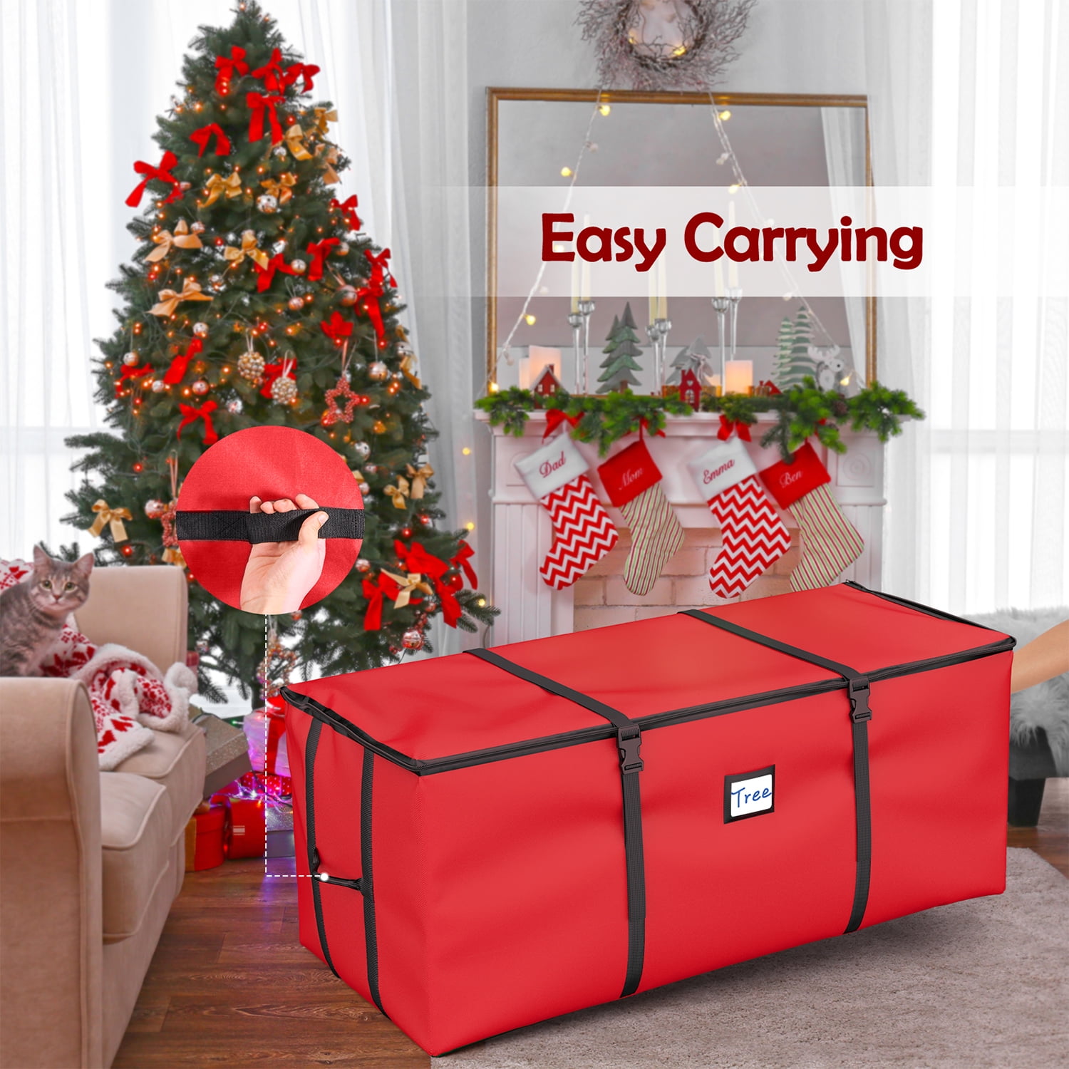 LIHAO Storage bag for Christmas tree Duvets and pillows 600D Oxford  Carrying bag