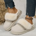thumbnail image 2 of Mepaouo Fuzzy House Slippers for Women Memory Foam Suede Mules Mini Boots Winter Snow Slip on Shoes, 2 of 8