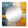 thumbnail image 2 of Designart "Quilted Paper II" Abstract Square Mirror Wall Decor Transitional - Large Yellow Square Bathroom Mirror - Square Printed Wall Mirror Art, 2 of 5