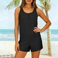 thumbnail image 7 of Iugvhana Modest Tankini Swimsuits for Women Two Piece Tummy Control Bathing Suits Blouson Tank Tops with Shorts Athletic Swimwear with Pocket Black M, 7 of 7