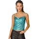 thumbnail image 1 of Top De Camisola Cuello Redondo Escote Metálico Brillante Correa De Espagueti Blusa Sin Mangas Para Mujer Verde Menta XL, 1 of 6