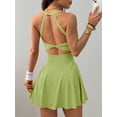 thumbnail image 2 of Tennis Dress with Built in Shorts and Bra Golf Dresses for Women with Shorts Tennis Dress Cut Out Green M, 2 of 7