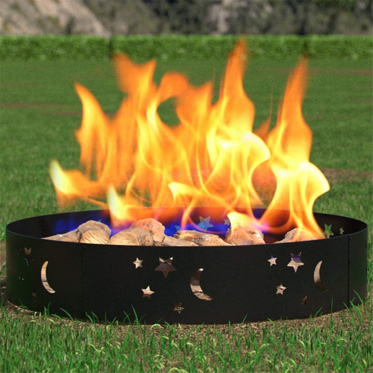 Regal Flame Moon and Stars 36-inch Wood Fire Pit Fire Ring Ð Heavy-Duty and  Perfect for RV, Camping, and Outdoor Fireplace - Walmart.com