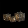 thumbnail image 2 of Northlight Set of 3 Lighted Silver and Glitter Gift Boxes Outdoor Christmas Decoration, 2 of 3