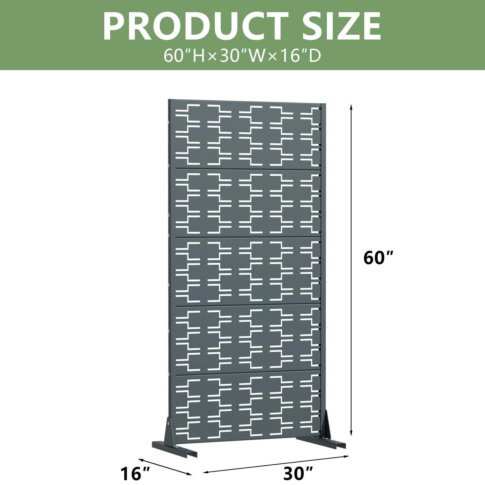 MAYEERTY 59x30 Gray Outdoor Natural Privacy Panel Screen, 6 Piece Set Natural Folding Divider for Backyard and Garden