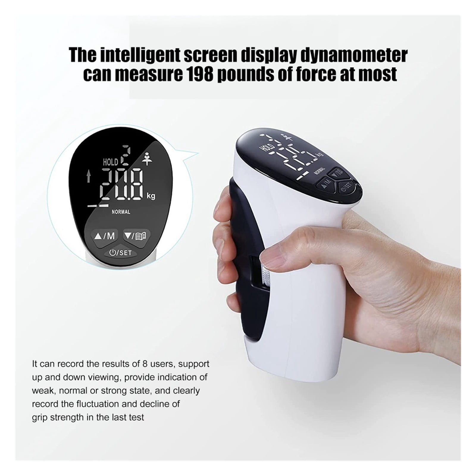 LED Digital Electronic Hand Grip Power Strength Trainer Tester Hand Dynamometer Professional ,Accurate Measurement