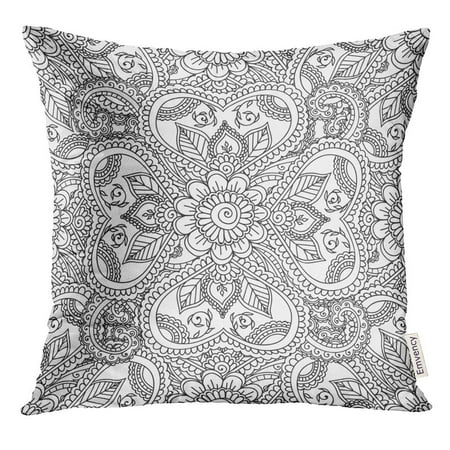 USART Coloring Pages for Adults Henna Mehndi Doodles Abstract Floral Paisley Design Mandala Book Pillow Case 18x18 Inches
