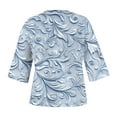 thumbnail image 3 of Hvot&aat Women's 3/4 Sleeve Tops V Neck Fashion Printed T-shirt Casual Regular Blouse Soft Daily Blouse, 3 of 3