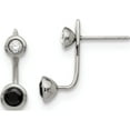 thumbnail image 1 of Stainless Steel Polished Black And White Cz Post Earrings (19 X 6) Made In China sre1284, 1 of 6
