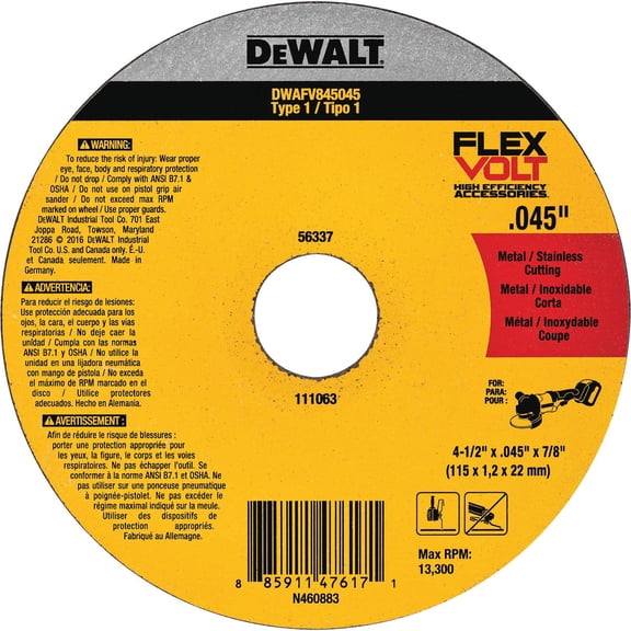 DEWALT Cut-Off Wheel Type 1 - 4.5 In.