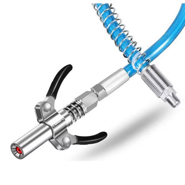 Acoplador de Grasa con Boquilla de Grasa de Engranaje de Manguera de 30 Cm Acoplador de Grasa de LiberacióN RáPida de Servicio Pesado 10000PSI Dos Accesorios de Prensa