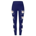 thumbnail image 4 of Fiaer Merry Christmas Leggings for Women Santa Snowflake Graphic Plus Size Pants High Waisted Cozy Pink Tight Trousers Navy XXL, 4 of 5