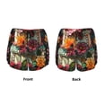 thumbnail image 3 of Yiaed Stained Glass Floral Cake Print Women's Running Shorts with Liner 3 Zipper Pockets Elastic Workout Athletic Gym Yoga Shorts-Large, 3 of 7