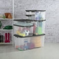 thumbnail image 6 of Sterilite Extra Large Stackable Storage Bin, 108 Quart Durable Clear Plastic Storage Container with Latch Lid, Dark Gray, 4 Pack, 6 of 8