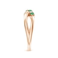 thumbnail image 4 of ANGARA Natural Round Emerald and Diamond Crossover Engagement Ring in 14K Rose Gold for Women (Size-2mm) | May Birthstone, Birthday, Anniversary, Jewelry Gift for Women | Natural Emerald Ring, 4 of 10