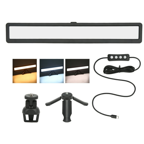Mini luz de relleno LED de 2500 a 9000 K, 3 temperaturas de color, luz de relleno para conferencias con clip de ángulo ajustable