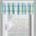 thumbnail image 4 of Ambesonne Fashion Valance & Curtain, Rectangle Square Plaid Art, 55"x45", Sky Blue Fern Green, 4 of 7