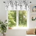 thumbnail image 6 of Rustic Floral Plant Valances for Windows, 60 x 18in, Pastoral Grey Eucalyptus Leaves Rod Pocket Kitchen Valance Curtain Light Filtering Window Treatments for Living Room Bedroom, 1 Panel, 6 of 7