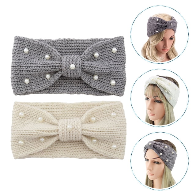 unbranded 2Ud Diademas De Con Lazo De Tejidas Para Mujer Y Cálido Accesorios Versátiles