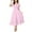 Pink, variant on Ashirexll Midi Dresses for Women, Flowy Dresses for Women, Loose Casual Puff Short Sleeve Casual Solid Color Dress