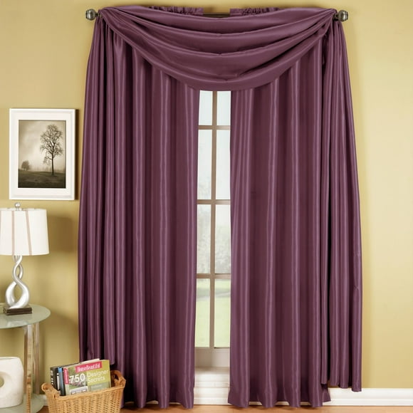 Royal Hotel Bedding Soho Purple Rod Pocket Window Curtain Panel, Solid Pattern, 42x108 inches