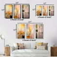 thumbnail image 4 of Designart "Retro City Dreams in Golden Illustration V" Modern Geometric Wall Art Set Of 3 - Gold Abstract Canvas Set For Living Room Decor, 4 of 7