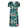 thumbnail image 4 of Taylonsss Women's Summer Loose Casual V-Neck Printed Short Sleeve Dresses, 4 of 5