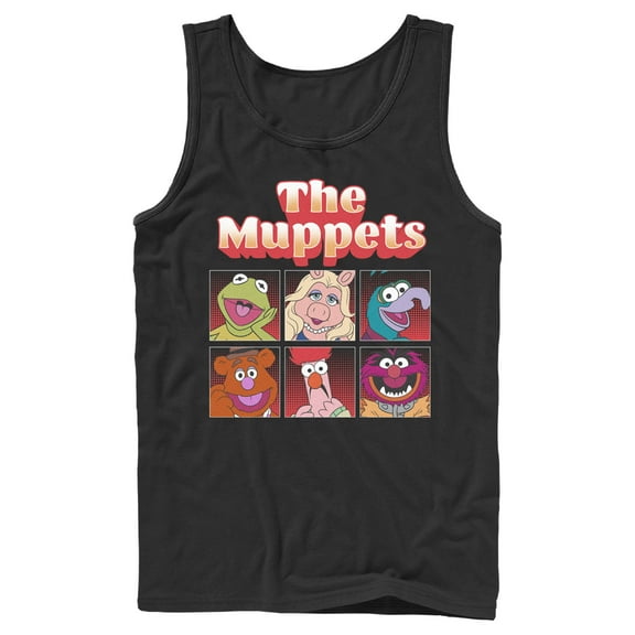 Men's The Muppets Boxed Characters  Tank Top Black Medium