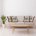 thumbnail image 4 of Ambesonne Beach Throw Pillow Cover 4 Pack, Tropical Scenery Holiday, 16", Cream Blue White, 4 of 5