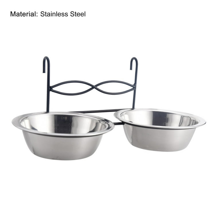 Deyuer 2pcs Stainless Steel Hanging Pet Bowls for Dogs and Cats