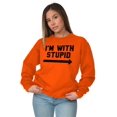 thumbnail image 4 of I'm With Stupid Classic Rude Insult Sweatshirt for Men or Women Brisco Brands M, 4 of 6