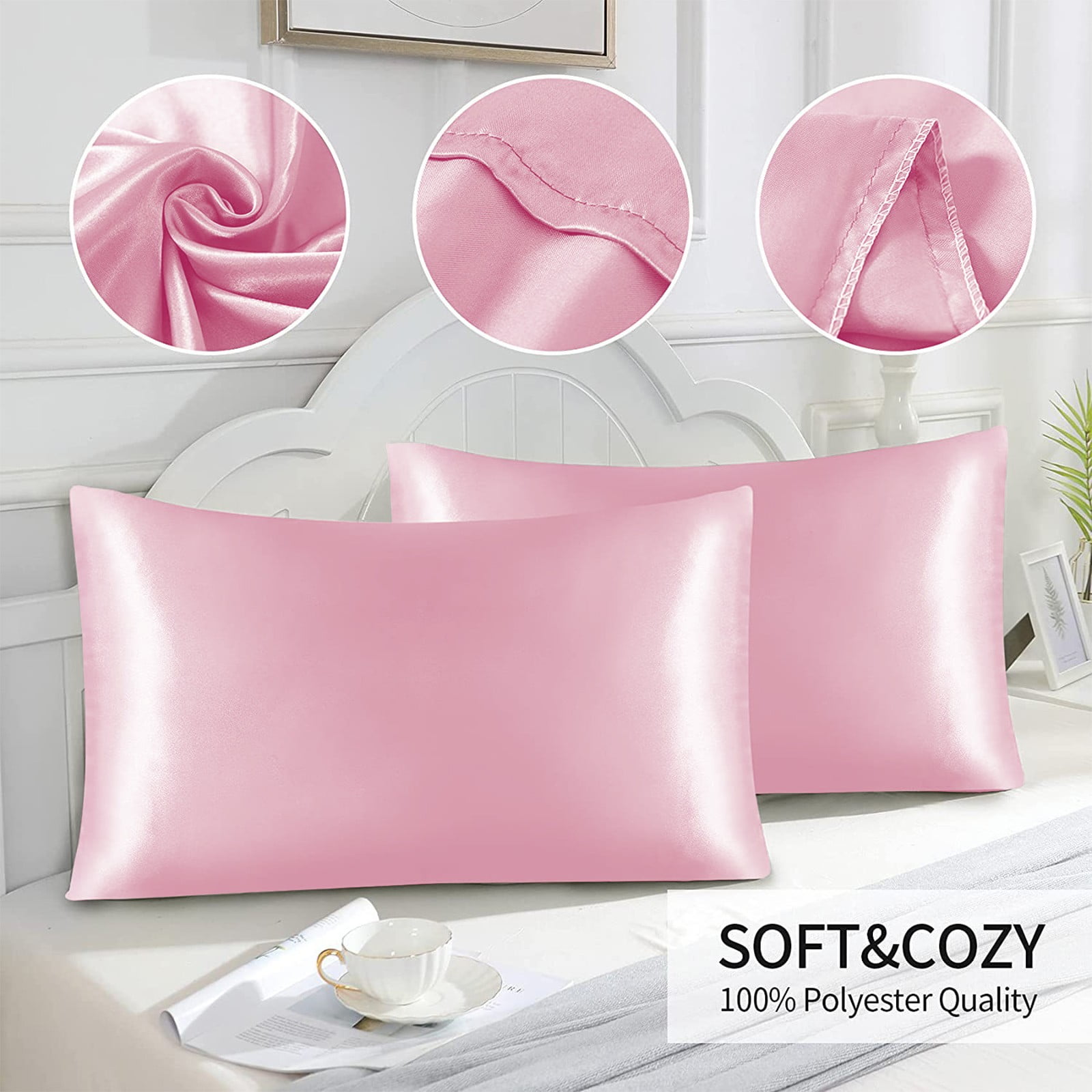 10Pcs Silk Pillowcase for Hair and Skin,Mulberry Silk Pillow Cases Standard Size,Soft Breathabl Cooling Sleep Both Sides Natural Silk Satin Pillow Covers with Hidden Zipper,Gifts for Women Men
