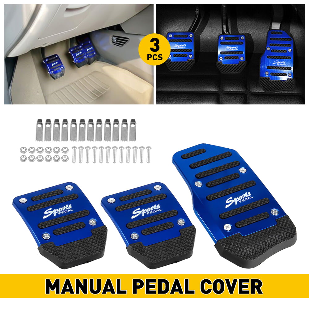 Manual Pedal Cover Silver Nonslip Car Pedal Pads Petrol Clutch