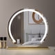 thumbnail image 2 of Espejo de maquillaje de escritorio con luz LED semicircular, inteligente, con atenuación táctil, ajustable, 2 of 5