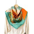 thumbnail image 6 of UJNDER Women's Silk-like Satin Handkerchief Square Scarf Elegant Versatile Styling Wrap with Soft Shine for Adult Daily Wear Scarf for Women,Green_002,One Size, 6 of 6