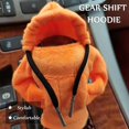 thumbnail image 3 of WenMei 3 Pcs Fluffy Steering Wheel Cover Set, Shift Knob Funny Sweater Hoodie with Fuzzy Keychain, Furry Car Accessories Set for Women (Orange), 3 of 3