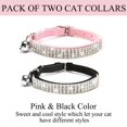 thumbnail image 6 of Miaocao 2 Pack Diamond Cat Collar with Bells and Safety Belt, Adjustable Soft Velvet Kitten Collar with Bling Heart Jewelry, Cute Purple & Pink Cat Collars for Girls & Boys(Neck Girth 8"-10"), 6 of 7