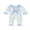 Blue, variant on Qmyliery Baby Girl Fall Romper Long Sleeve Round Neck Bow Embroidery Ruffle Jumpsuit Infant Pajamas