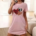 thumbnail image 2 of Tnhcen Women's Plus Size Valentine's Day Nightgown, Hearts Print Sleep Dress, Short Sleeve Crew Neck Pajamas, Soft Fleece Loungewear, Gift for Her, Sizes S-5XL, 2 of 5