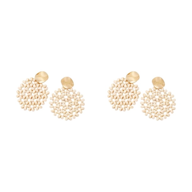 Qarigey Pendientes de hipoalergénicos Pendientes colgantes geométricos para mujeres de estilo elegante y chic Pendientes blanco blanco 2Conjunto